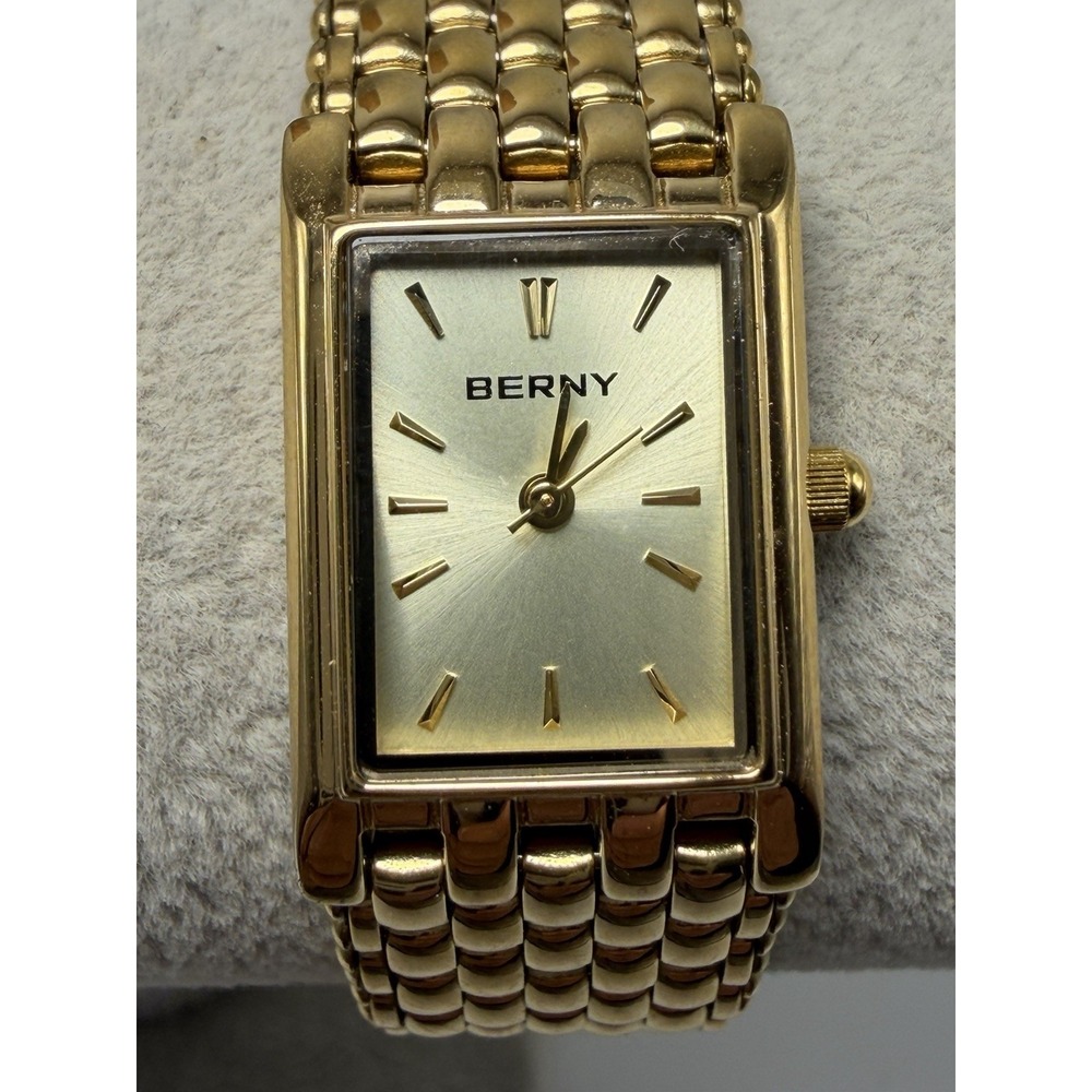 Berny 2166L New Battery Ladies Watch 18MM 7" Gold Tone